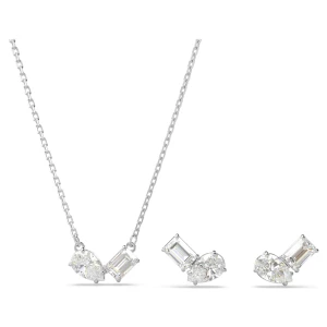 Zestaw Mesmera, Szlif gruszkowy, Szlif ośmiokątny, Biały, Powłoka w odcieniu różowego złota Swarovski