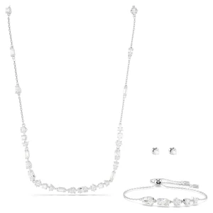 Zestaw Mesmera, Szlify różnorodne, Wzór rozproszony, Biały, Powłoka z rodu Swarovski