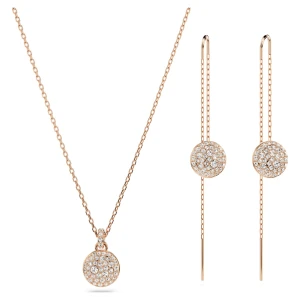 Zestaw Meteora, Biały, Powłoka w odcieniu różowego złota Swarovski