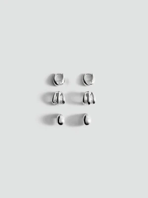 Zestaw mieszanych kolczyków srebrny - Kobieta - Rozmiar uniwersalny - MANGO