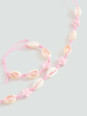 Zestaw naszyjnik i bransoletka blady róż - Dzieci - Rozmiar uniwersalny - MANGO KIDS