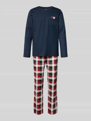 Zestaw piżamowy o kroju relaxed fit z kieszenią na piersi Schiesser