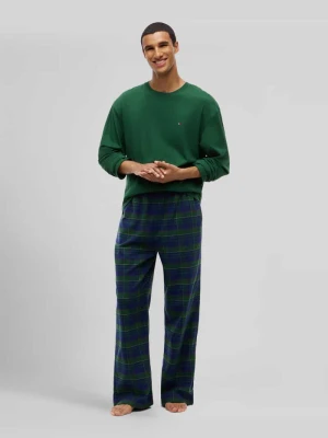 Zestaw piżamowy z detal z logo Tommy Hilfiger Zielony