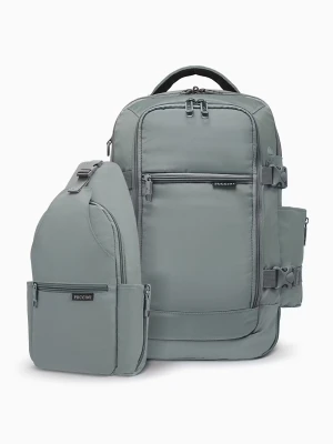 Zdjęcie produktu Zestaw plecak wielofunkcyjny do samolotu + sling bag zielony Puccini