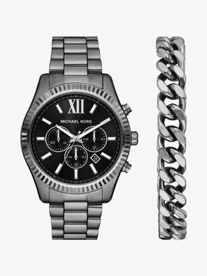Zestaw podarunkowy z zegarkiem Lexington z dużą kopertą i bransoletą z grafitowym kolorze Michael Kors