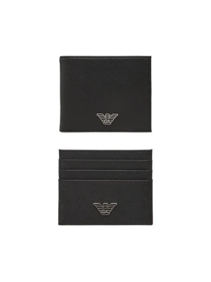 Zestaw portfel i etui na karty Emporio Armani Y4R237 Y138E Czarny