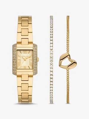 Zestaw prezentowy z bransoletką i zegarkiem Mini Emery w złotych odcieniach z kryształkami pavé Michael Kors