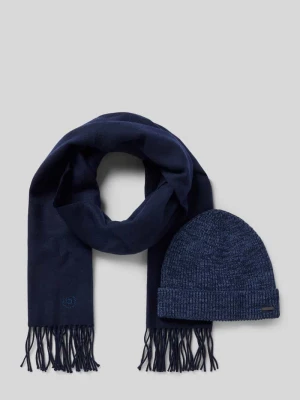 Zestaw prezentowy z czapką i szalikiem z czystej żywej wełny Bugatti