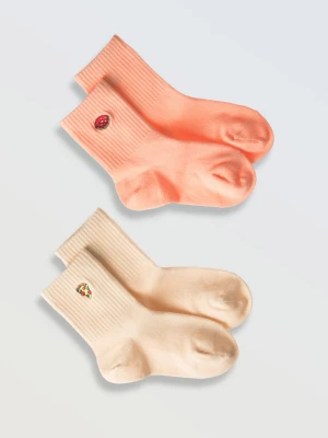 Zestaw skarpet z ozdobnym haftem w odcieniach pomarańczowych 2-PAK Reporter