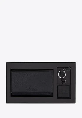 Zestaw skórzany – portfel i brelok czarny Wittchen