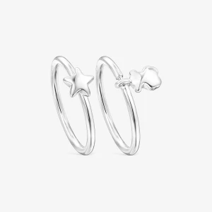 Zestaw Srebrnych Pierścionków Z Kolekcji Mini Icons Z Motywem Misia-Gwiazdy - Tous