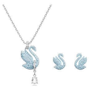 Zdjęcie produktu Zestaw Swan, Łabędź, Niebieski, Powłoka z rodu Swarovski