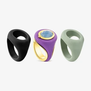 Zestaw Sygnetów Virtual Garden Wykonanych Ze Srebra Vermeil, Z Chalcedonem - Tous