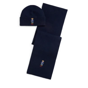 Zestaw Szalik i Czapka Polo Ralph Lauren 449P02050002 Granatowy