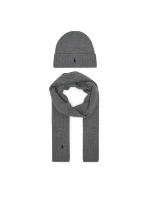 Zestaw szalik i czapka Polo Ralph Lauren 710951146004 Szary ciemny