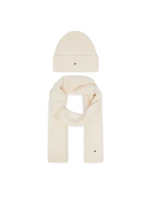 Zestaw szalik i czapka Tommy Hilfiger AW0AW19136 Kremowy