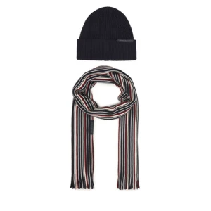 Zestaw Szalik i Czapka Tommy Hilfiger Th Corp Love AM0AM12939 Granatowy