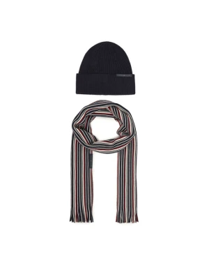 Zestaw szalik i czapka Tommy Hilfiger Th Corp Love AM0AM12939 Granatowy