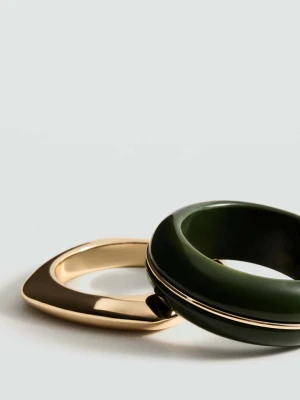 Zestaw sztywnych bransoletek złoty - Kobieta - Rozmiar uniwersalny - MANGO