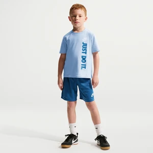 Zestaw T-shirt z nadrukiem „Just Do It” i spodenki z siateczki dla małych dzieci Nike - Niebieski