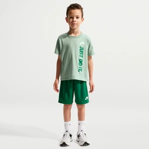 Zestaw T-shirt z nadrukiem „Just Do It” i spodenki z siateczki dla małych dzieci Nike - Zieleń