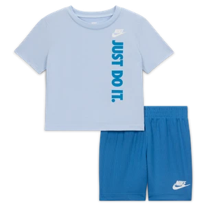 Zestaw T-shirt z nadrukiem „Just Do It” i spodenki z siateczki dla niemowląt Nike - Niebieski