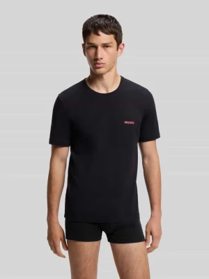 Zestaw t-shirtów o kroju regular fit z czystej bawełny model 'T-SHIRT RN TRIPLET P' Hugo Czerwony