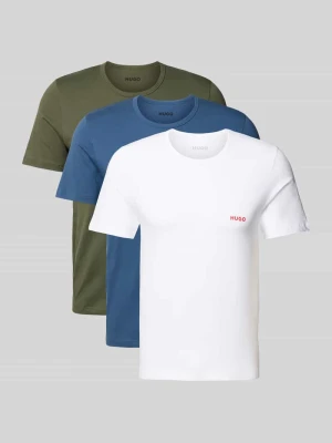 Zestaw t-shirtów o kroju regular fit z czystej bawełny model 'T-SHIRT RN TRIPLET P' Hugo Oliwkowy