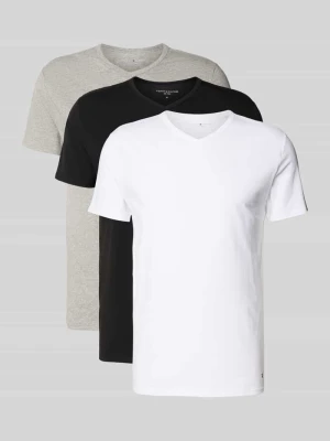 Zdjęcie produktu zestaw t-shirtów o kroju slim fit z mieszanka bawełny w wielopak: 3 szt. Tommy Hilfiger Czarny