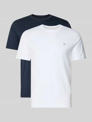 zestaw t-shirtów z czystej bawełny, krój regular fit, zestaw 2 szt. Marc O'Polo Granatowy