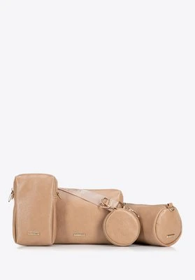 Zestaw torebek crossbody z ekoskóry beżowy Wittchen
