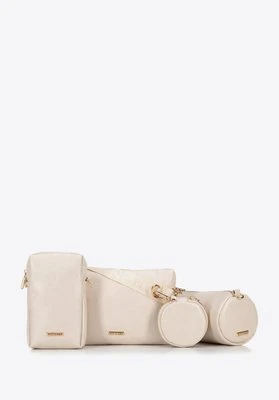 Zestaw torebek crossbody z ekoskóry kremowy Wittchen