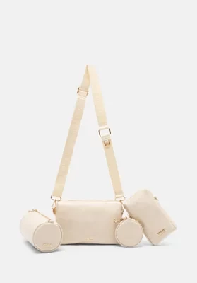 Zestaw torebek crossbody z ekoskóry kremowy Wittchen