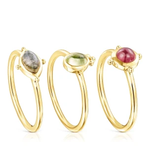 Zestaw Trzech Pierścionków Tous Magic Nature Z Kamieniami - Tous