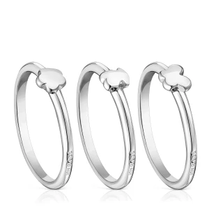 Zestaw Trzech Pierścionków Ze Srebra, Bold Motif, Z Motywem - Tous