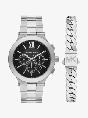 Zestaw upominkowy z bransoletką i zegarkiem Billie z dużą kopertą w srebrnych odcieniach Michael Kors