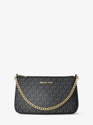 Zestaw upominkowy ze średnią torebką z logo i etui na karty Michael Kors CZARNY (Czarny)