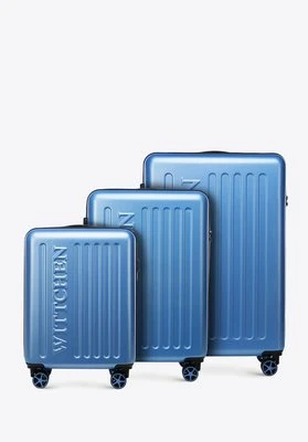Zestaw walizek z ABS-u z tłoczonym logo niebieski Wittchen