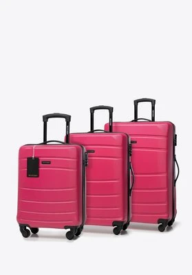 Zestaw walizek z ABS-u z zawieszką różowy Wittchen