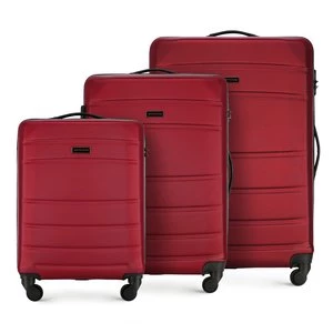 Zestaw walizek z ABS-u żłobionych czerwony Wittchen