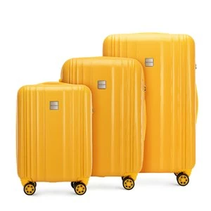 Zestaw walizek z polikarbonu plaster miodu żółty Wittchen