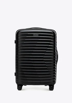 Zestaw walizek z polikarbonu w poziome żebrowanie czarny Wittchen