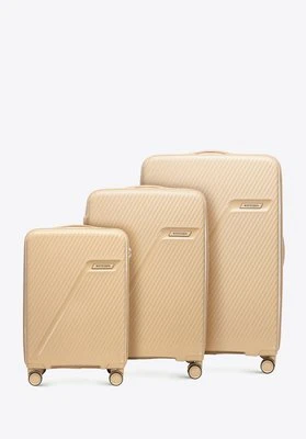 Zestaw walizek z polipropylenu w ukośne pasy beżowy Wittchen