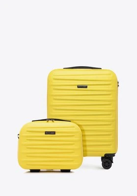 Zestaw walizki kabinowej i kosmetyczki z ABS-u żółty Wittchen