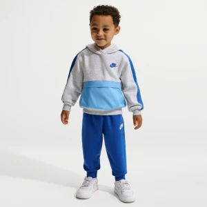 Zestaw z dzianinową bluzą z kapturem dla maluchów Nike Fleece Mixed - Niebieski
