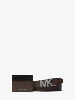 Zestaw z etui na karty i paskiem z charakterystycznym logo Michael Kors