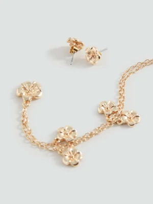 Zestaw z naszyjnikiem i kolczykami złoty - Dzieci - Rozmiar uniwersalny - MANGO KIDS