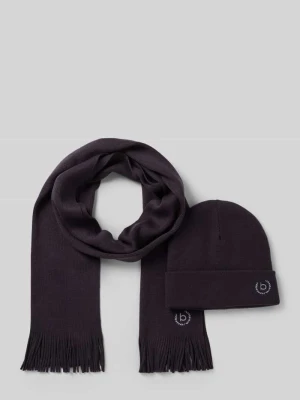 Zestaw z szalem i czapką z wyhaftowanymi logo Bugatti