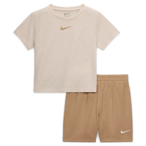 Zestaw z T-shirtem z dzianiny i spodenkami z dzianiny dresowej dla niemowląt Nike - Brązowy