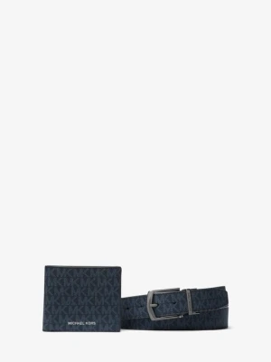 Zestaw ze składanym portfelem i paskiem z charakterystycznym logo Michael Kors